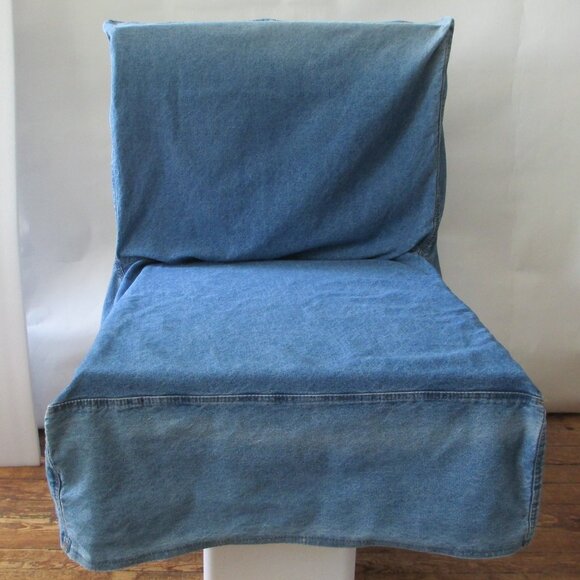 POTTERY BARN DENIM SLIPCOVER - Picture 1 of 16